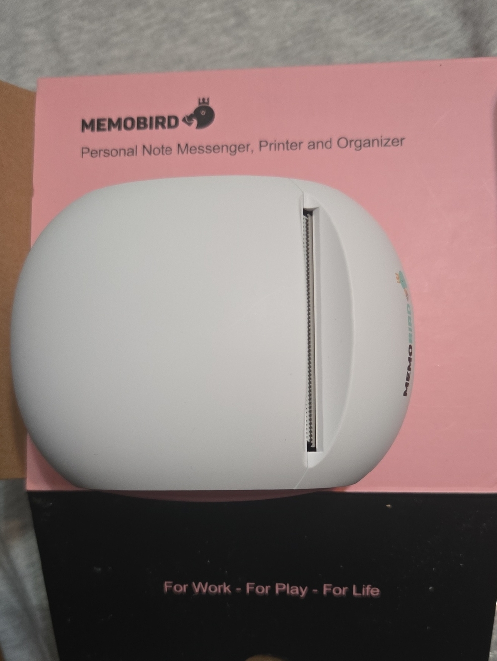 White Personal Note Printer - Compact Desktop Organizer